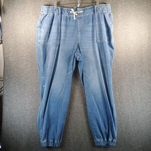 Lane Bryant Jean Women 20 Plus Jogger High Rise Stretch Cinched Ankle Drawstring